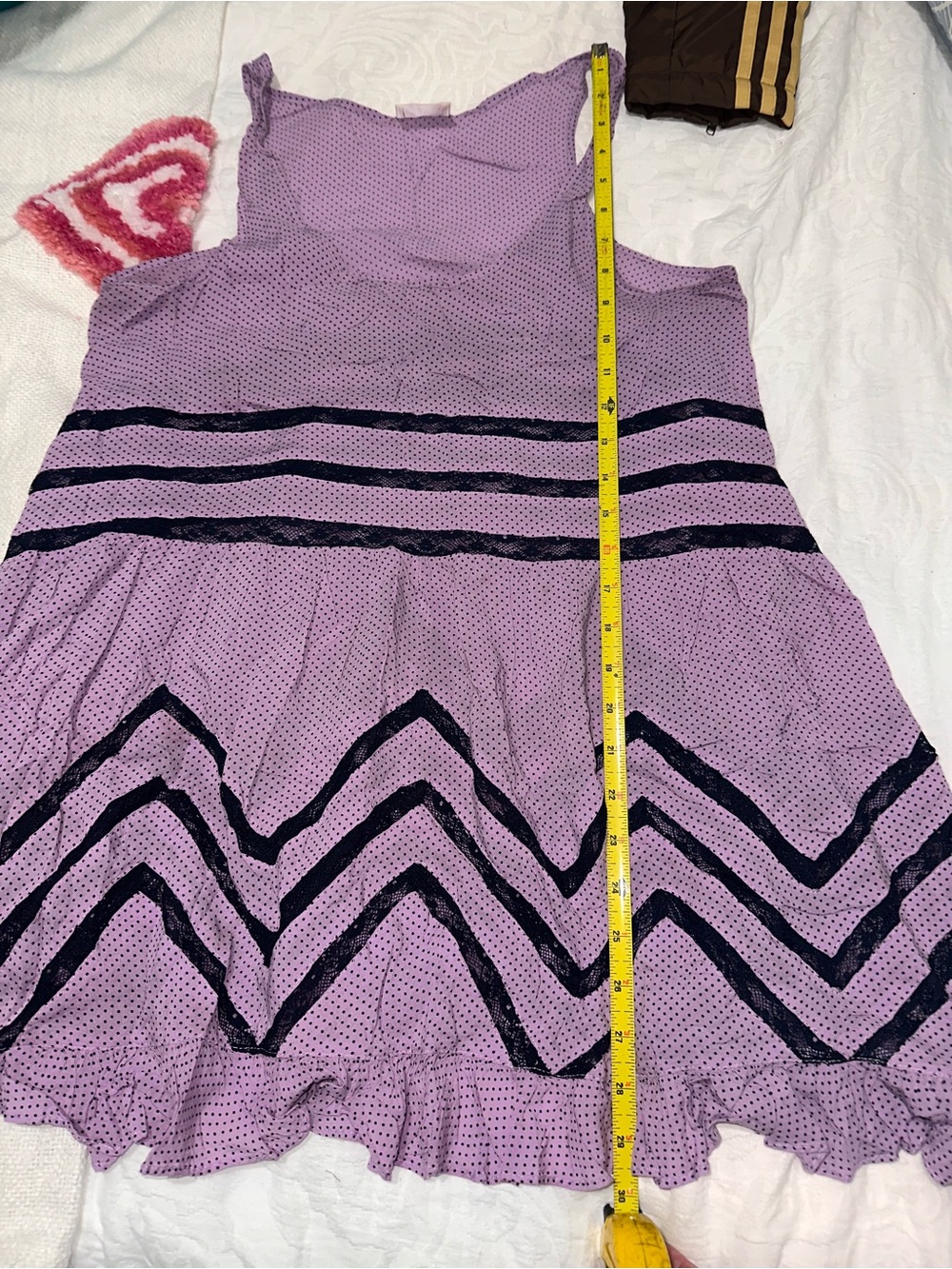 Free People Lavender Chevron Tank Dress with Lace Trim - Picture 5 of 8